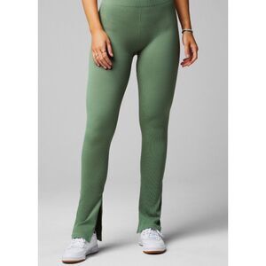 NWT Fabletics Seamless Ribbed High-Waisted Split Seam Palm Leaf Pant Sz S